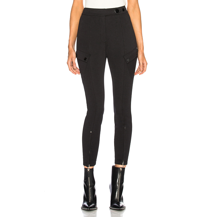 Shop (W) Alexander Wang Pantalones Negros Slim Fit Mujer con Cremalleras y Múltiples Bolsillos. 1W374009E4-001