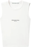 (Women) Alexander Wang Slim Fit Logo Print Crop Tank Top 1CC3261360100 (Women) Alexander Wang Slim Fit Logo Print Crop Tank Top 1CC3261360100