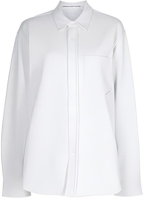 (Women) Alexander Wang Solid Color Button-Up Long Sleeve Shirt White UCC3211259-050 Buy (Women) Alexander Wang Solid Color Button-Up Long Sleeve Shirt White UCC3211259-050