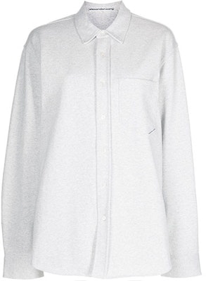 (Women) Alexander Wang Solid Color Button-Up Long Sleeve Shirt White UCC3211259-050 Order (Women) Alexander Wang Solid Color Button-Up Long Sleeve Shirt White UCC3211259-050