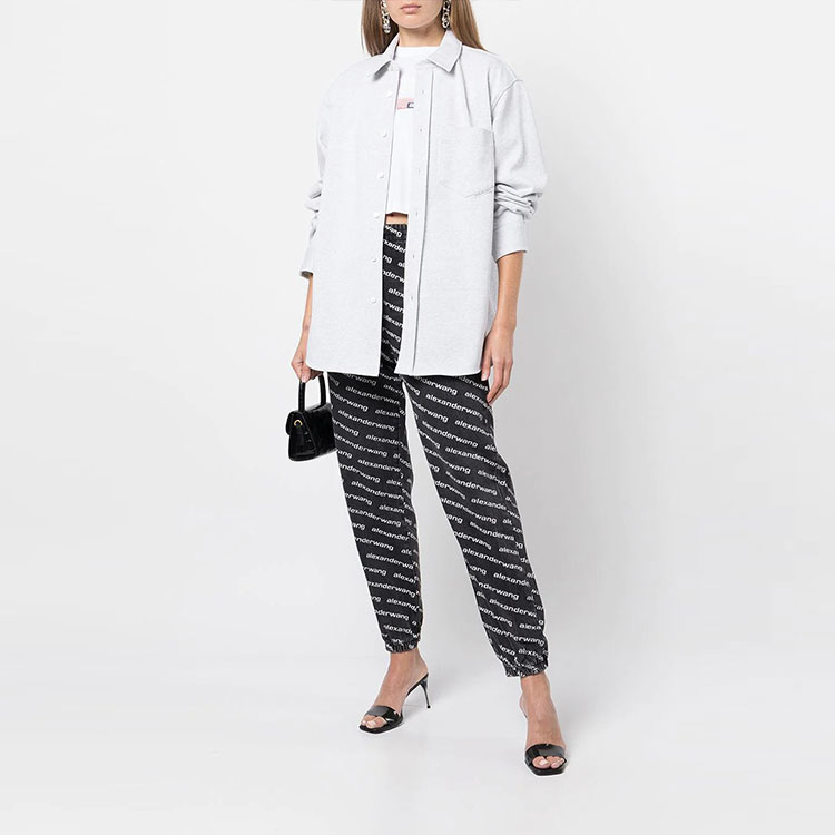 Lookbook (W) 亚历山大王纯色长袖纽扣衬衫白色 UCC3211259-050