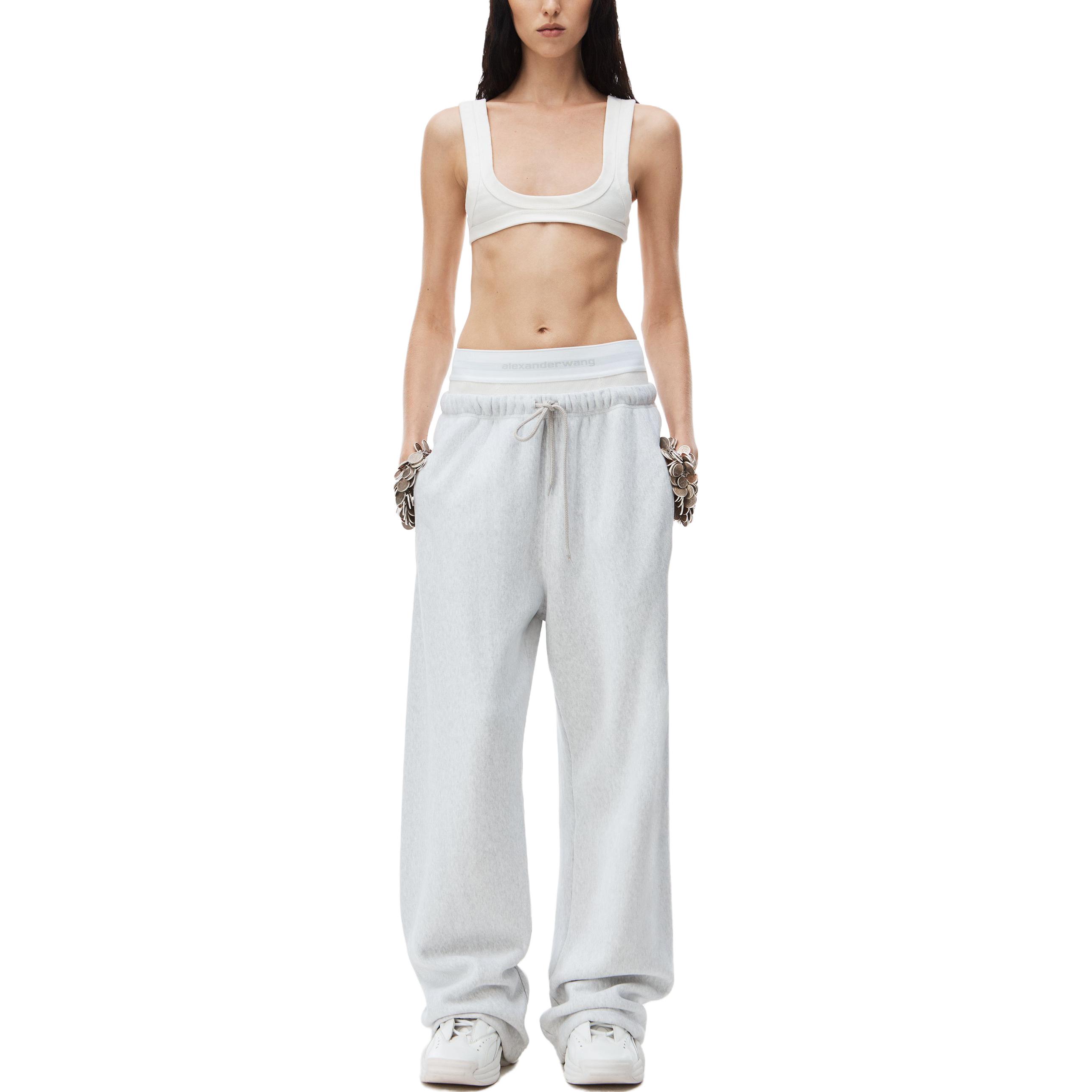 Lookbook (Women) Alexander Wang Solid Color Elastic Straight-Leg Casual Pants Women 4CC1244349-050