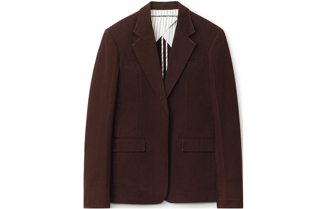 Order (W) Blazer Wanita Alexander Wang Warna Solid Single-Breasted. 1WC3222403-204