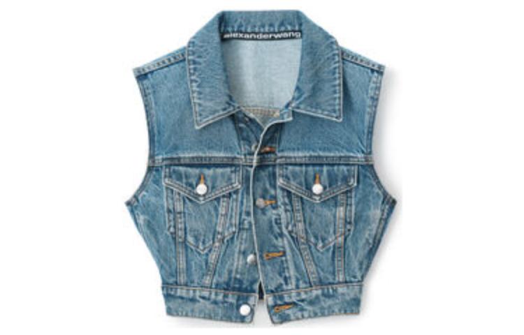 Order (W) アレキサンダー ワン ソリッドデニム ノースリーブ ベスト ブルー 4DC3232157-473