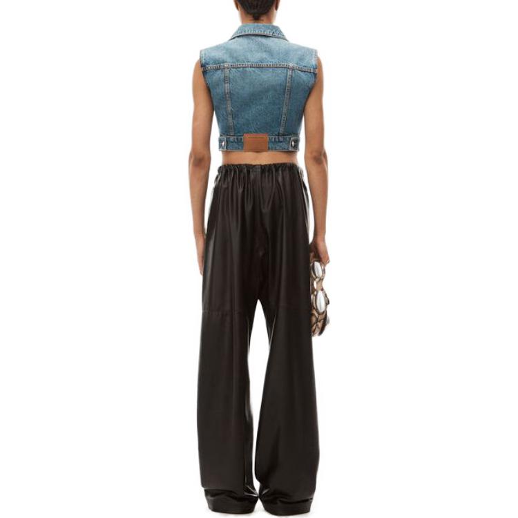 Shop (W) アレキサンダー ワン ソリッドデニム ノースリーブ ベスト ブルー 4DC3232157-473