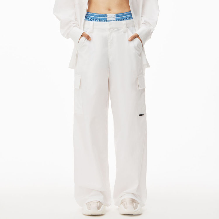 (Women) Alexander Wang Solid Mid-Rise Straight Cargo Pants . 4WC2234374-111 圖 3