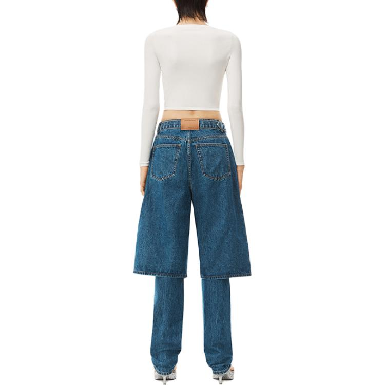 Shop (Women) Alexander Wang Solid V-Neck Cropped Long Sleeve Knit Top Women in Soft White. 4KC2233025-104