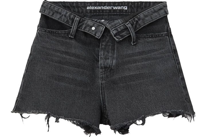 Order (Women) Alexander Wang SS20 Bite Gray Distressed Denim Shorts 4DC2194542