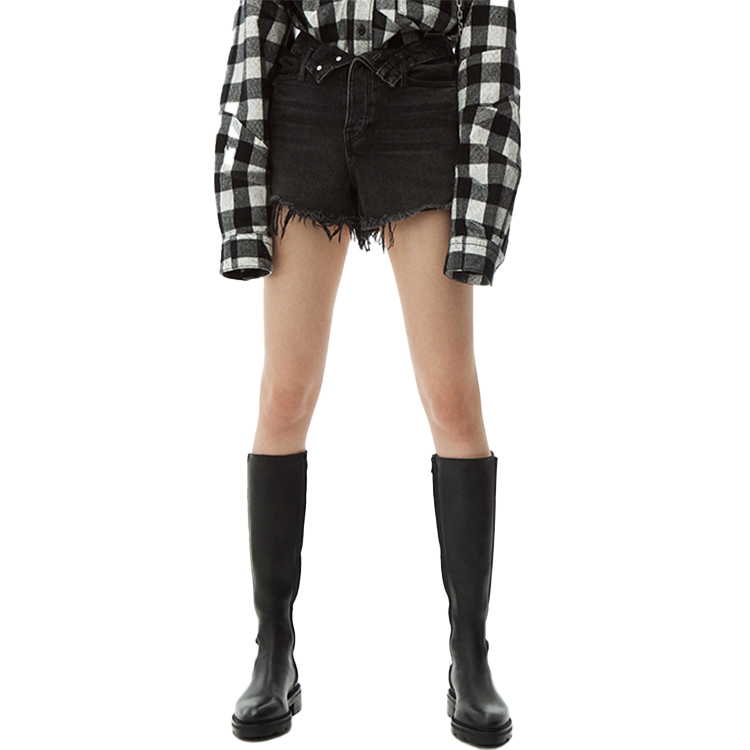 Lookbook (Women) Alexander Wang SS20 Bite Gray Distressed Denim Shorts 4DC2194542