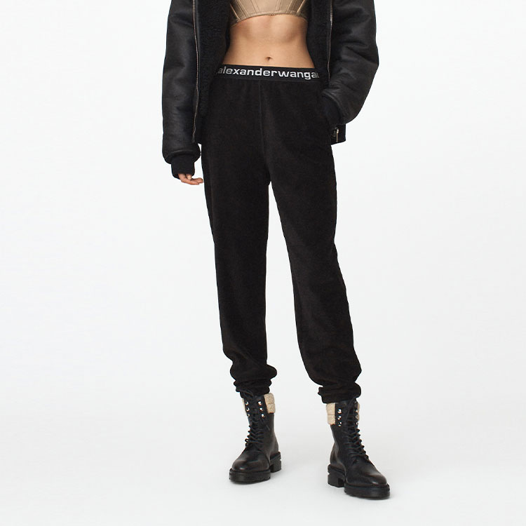 Shop (W) アレキサンダーワン SS20 ブラックコーデュロイストレッチパンツ レディース 4CC1204024-001