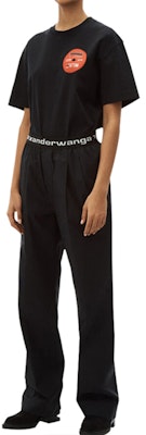(W) Alexander Wang SS20 黑色寬褲休閒褲附標誌腰帶 4WC2204047-001 Lookbook (W) Alexander Wang SS20 黑色寬褲休閒褲附標誌腰帶 4WC2204047-001