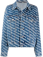 (Women) Alexander Wang SS20 Blue Classic Logo Print Denim Jacket for Women 4DC1202645 (Women) Alexander Wang SS20 Blue Classic Logo Print Denim Jacket for Women 4DC1202645