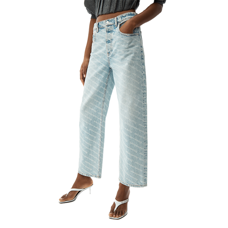 (Women) Alexander Wang SS20 High-Waisted Logo Flared Denim Jeans Women Light Blue 4DC2204717 圖 3