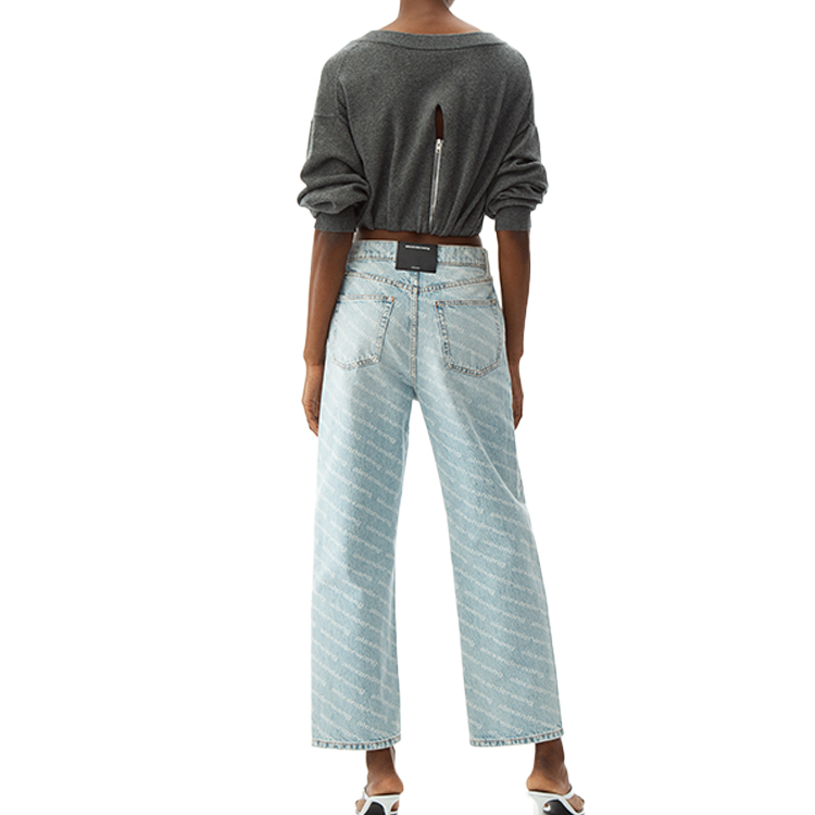 (Women) Alexander Wang SS20 High-Waisted Logo Flared Denim Jeans Women Light Blue 4DC2204717 圖 5