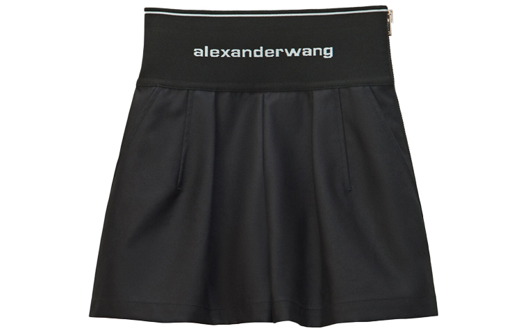 (Women) Alexander Wang SS20 Logo High-Waist Loose Shorts Black Casual Wear 1WC1204224-001