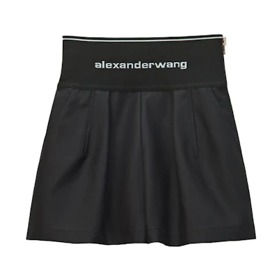 (Women) Alexander Wang SS20 Logo High-Waist Loose Shorts Black Casual Wear 1WC1204224-001
