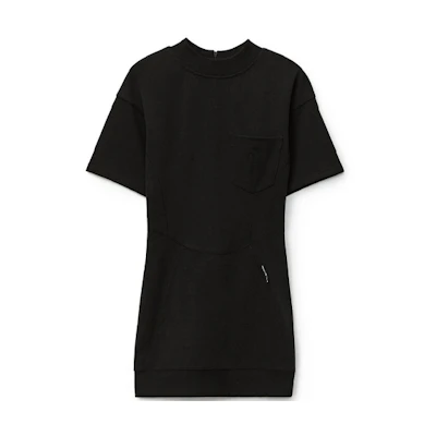 (Women) Alexander Wang SS21 Black Crew Neck Slim Fit Pocket T-Shirt Dress 4CC2216101-001