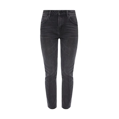 (Women) Alexander Wang SS21 Black High-Waisted Distressed Jeans. 4D994191BX-015