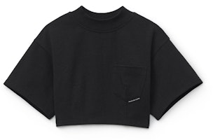 (Women) Alexander Wang SS21 Black Sculpted Cropped Slim-fit T-Shirt. 4CC2211202-001 (Women) Alexander Wang SS21 Black Sculpted Cropped Slim-fit T-Shirt. 4CC2211202-001