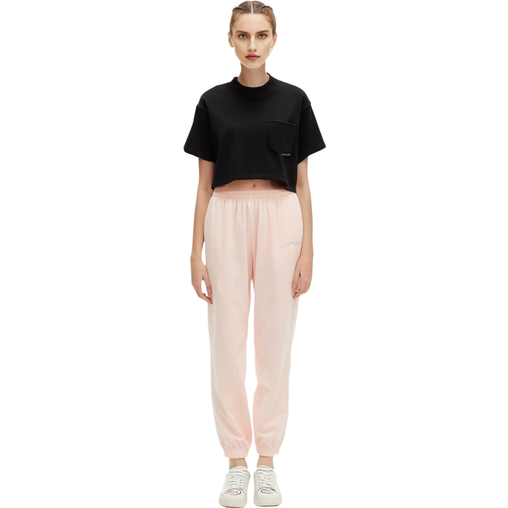 Details for (W) アレキサンダーワン SS21 ブラック スカルプテッド クロップド スリムフィット Tシャツ 4CC2211202-001