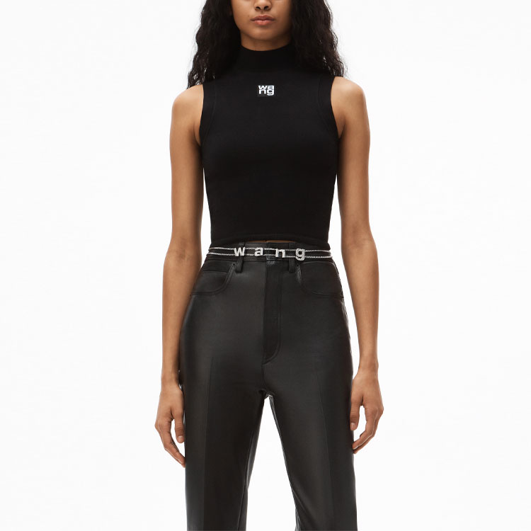 Purchase (W) 亞歷山大·王 SS21 黑色無袖背心搭配標誌補丁 4KC2211068-001