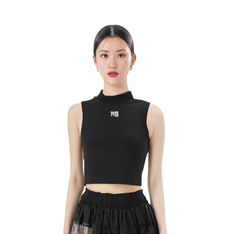 Details for (W) 亞歷山大·王 SS21 黑色無袖背心搭配標誌補丁 4KC2211068-001