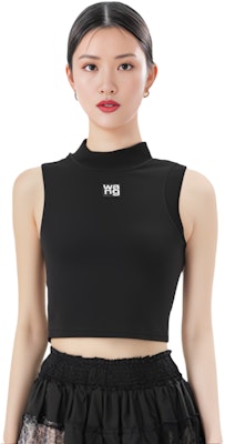 (W) 亞歷山大·王 SS21 黑色無袖背心搭配標誌補丁 4KC2211068-001 Details for (W) 亞歷山大·王 SS21 黑色無袖背心搭配標誌補丁 4KC2211068-001