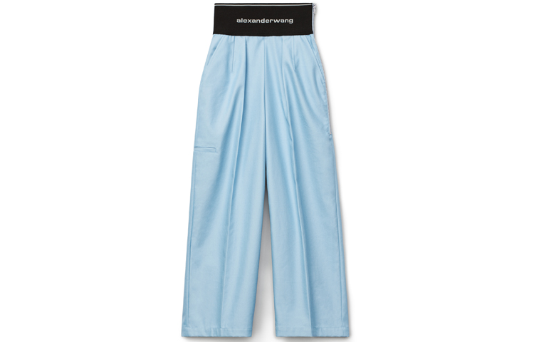 Order (W) Pantalones Tapered de Cintura Alta Estirados Azul Logo Alexander Wang SS21 1WC1204234-450