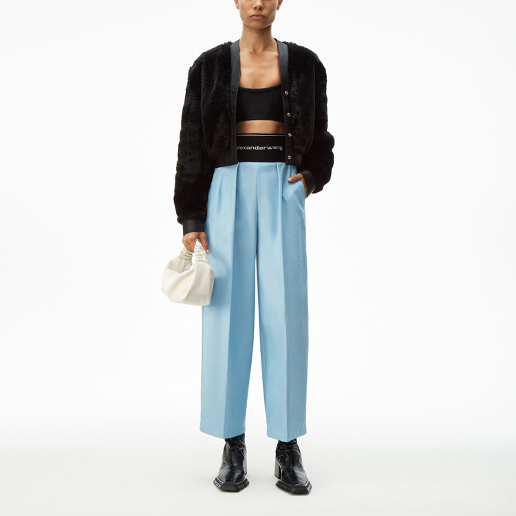 Lookbook (W) Pantalones Tapered de Cintura Alta Estirados Azul Logo Alexander Wang SS21 1WC1204234-450