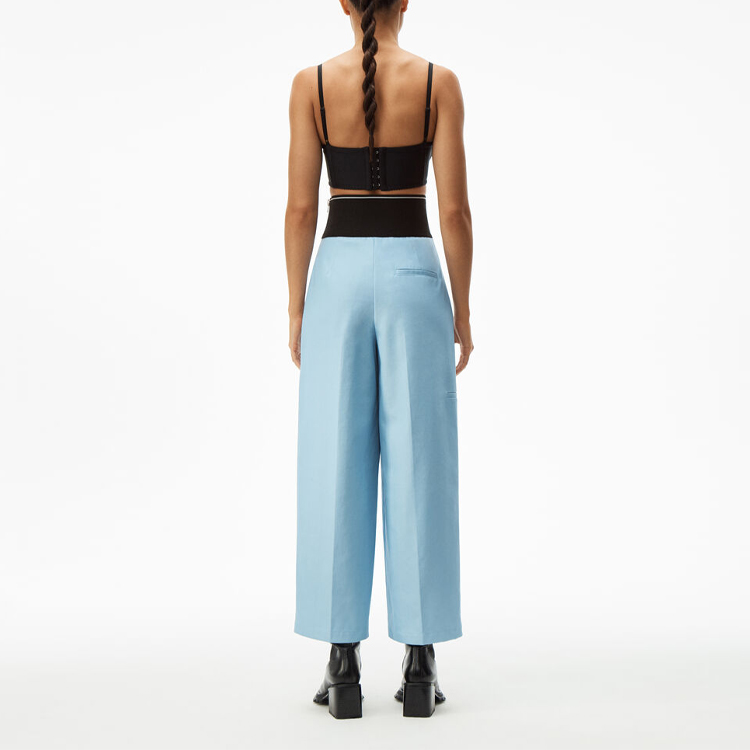 Shop (W) Pantalones Tapered de Cintura Alta Estirados Azul Logo Alexander Wang SS21 1WC1204234-450