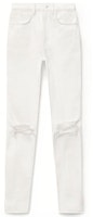 (Women) Alexander Wang SS21 Distressed High-Waist White Denim Jeans Women’s 4DC2214928-100 (Women) Alexander Wang SS21 Distressed High-Waist White Denim Jeans Women’s 4DC2214928-100
