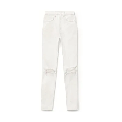 (Women) Alexander Wang SS21 Distressed High-Waist White Denim Jeans Women’s 4DC2214928-100