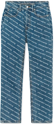 (W) 亚历山大王SS21高腰全印花标志牛仔裤女款蓝色 4DC1214893-460 Buy (W) 亚历山大王SS21高腰全印花标志牛仔裤女款蓝色 4DC1214893-460