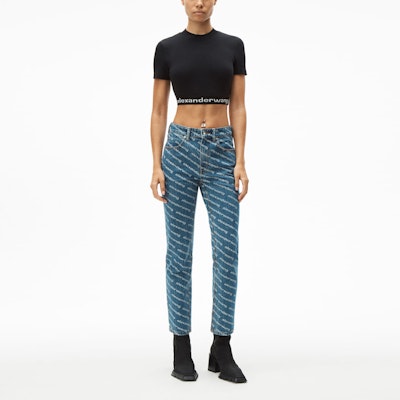 (W) 亚历山大王SS21高腰全印花标志牛仔裤女款蓝色 4DC1214893-460 Lookbook (W) 亚历山大王SS21高腰全印花标志牛仔裤女款蓝色 4DC1214893-460