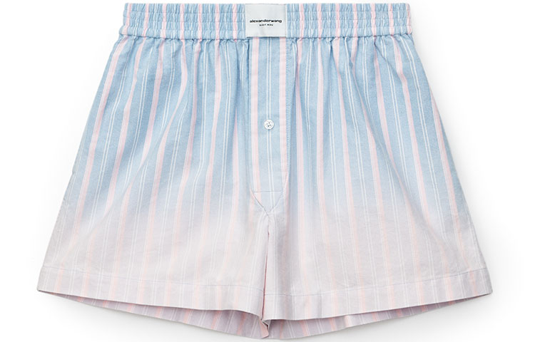 (Women) Alexander Wang SS21 Gradient Bleached Shorts Blue. 4WC2214073-426