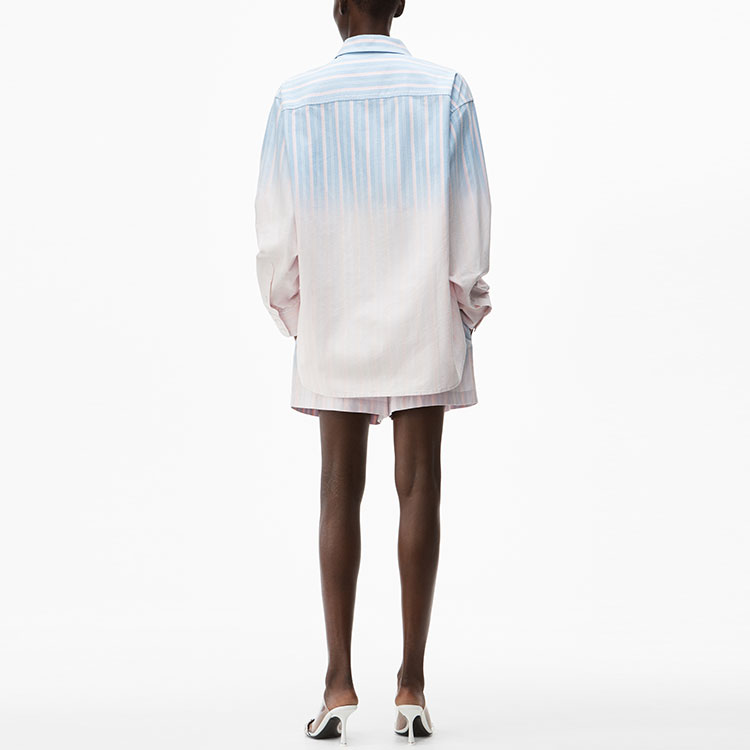 Shop (W) 亚历山大王 SS21 渐变漂白短裤 蓝色. 4WC2214073-426