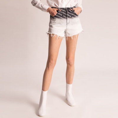 (W) Alexander Wang SS21 Seluar Pendek Denim Wanita Logo Gradient Kelabu Putih 4DC2214907-031 Details for (W) Alexander Wang SS21 Seluar Pendek Denim Wanita Logo Gradient Kelabu Putih 4DC2214907-031