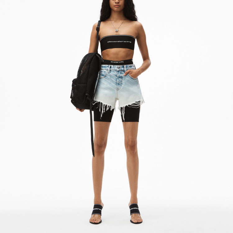 (Women) Alexander Wang SS21 Gradient Logo Shorts Women Blue - Trendy Date Outfit 4DC2214930-270 圖 3