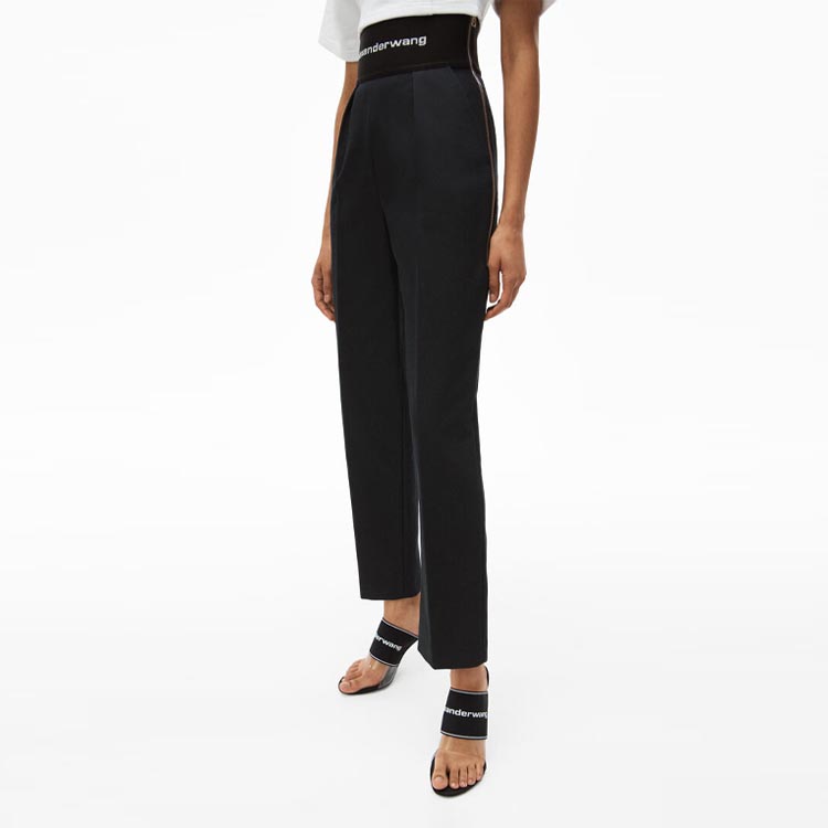 Purchase (W) Pantalones Negros Rectos de Talle Alto Alexander Wang SS21 Mujer Casual. 1WC2214345-001