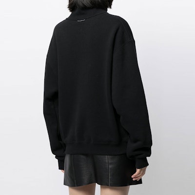 (W) Alexander Wang SS21 Baju Sweatshirt Hitam Leher Tinggi Logo Sulam Hati UCC2201393-001 Purchase (W) Alexander Wang SS21 Baju Sweatshirt Hitam Leher Tinggi Logo Sulam Hati UCC2201393-001