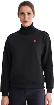 (W) Alexander Wang SS21 Baju Sweatshirt Hitam Leher Tinggi Logo Sulam Hati UCC2201393-001 Sizing (W) Alexander Wang SS21 Baju Sweatshirt Hitam Leher Tinggi Logo Sulam Hati UCC2201393-001