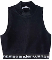 (Women) Alexander Wang SS21 Logo Corduroy Mock Neck Tank Top Women’s Black 4CC2211212 (Women) Alexander Wang SS21 Logo Corduroy Mock Neck Tank Top Women’s Black 4CC2211212