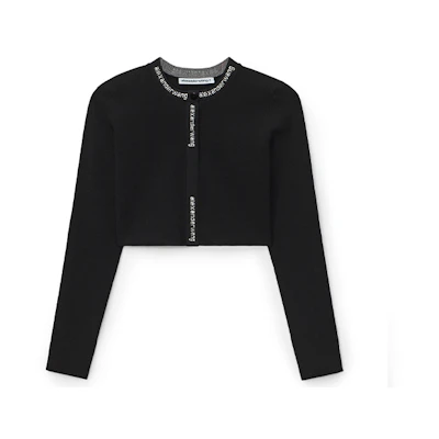 (Women) Alexander Wang SS21 Logo Jacquard Cardigan Black 4KC2213076-001
