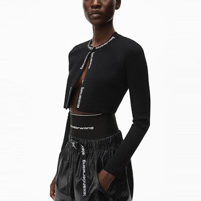 (W) Cárdigan Negro Alexander Wang SS21 Logo Jacquard 4KC2213076-001 Purchase (W) Cárdigan Negro Alexander Wang SS21 Logo Jacquard 4KC2213076-001