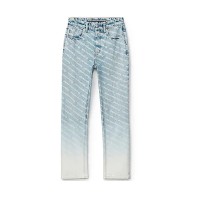 (Women) Alexander Wang SS21 Logo Mid-Rise Printed Jeans Women Blue White Gradient. 4DC2214906-270