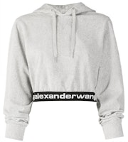 (Women) Alexander Wang SS21 Logo Print Cropped Hoodie Grey. 4CC1211197-030 (Women) Alexander Wang SS21 Logo Print Cropped Hoodie Grey. 4CC1211197-030
