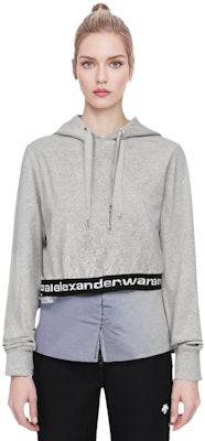 (W) 알렉산더 왕 SS21 로고 프린트 크롭 후디 그레이. 4CC1211197-030 Lookbook (W) 알렉산더 왕 SS21 로고 프린트 크롭 후디 그레이. 4CC1211197-030