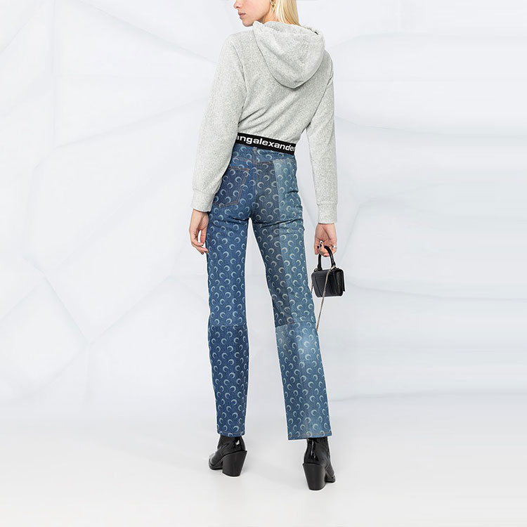 Purchase (W) 알렉산더 왕 SS21 로고 프린트 크롭 후디 그레이. 4CC1211197-030