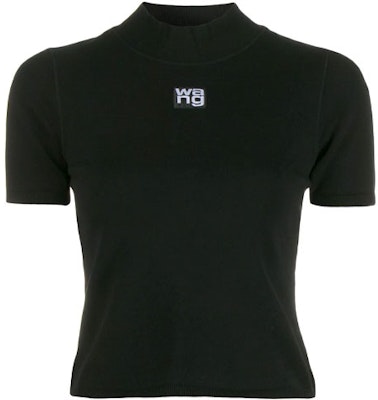 (W) 알렉산더 왕 SS21 로고 슬림핏 하프 터틀넥 니트 티셔츠 여성 블랙 4KC2191008-001 Order (W) 알렉산더 왕 SS21 로고 슬림핏 하프 터틀넥 니트 티셔츠 여성 블랙 4KC2191008-001