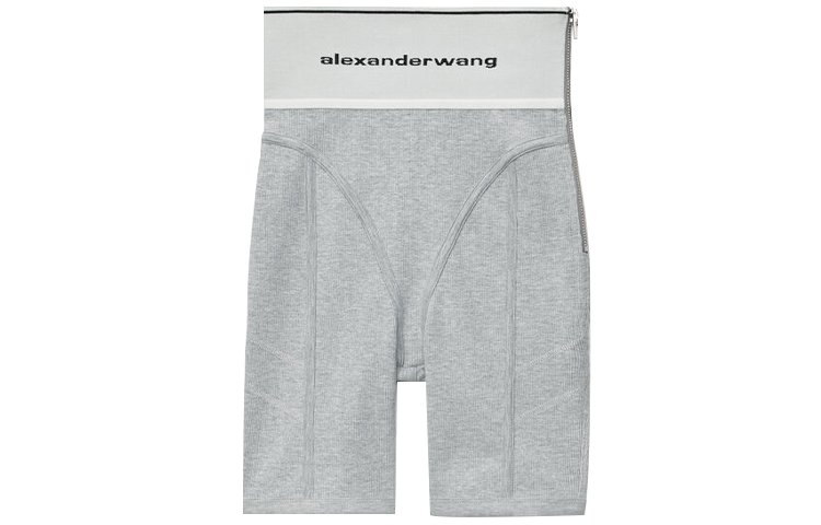Order (W) Alexander Wang SS21 灰色標誌彈性健身短褲 1CC2214362-020